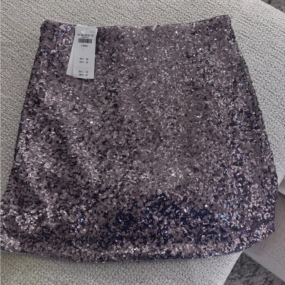 Abercrombie & Fitch Glitter Mini Skirt in Silver